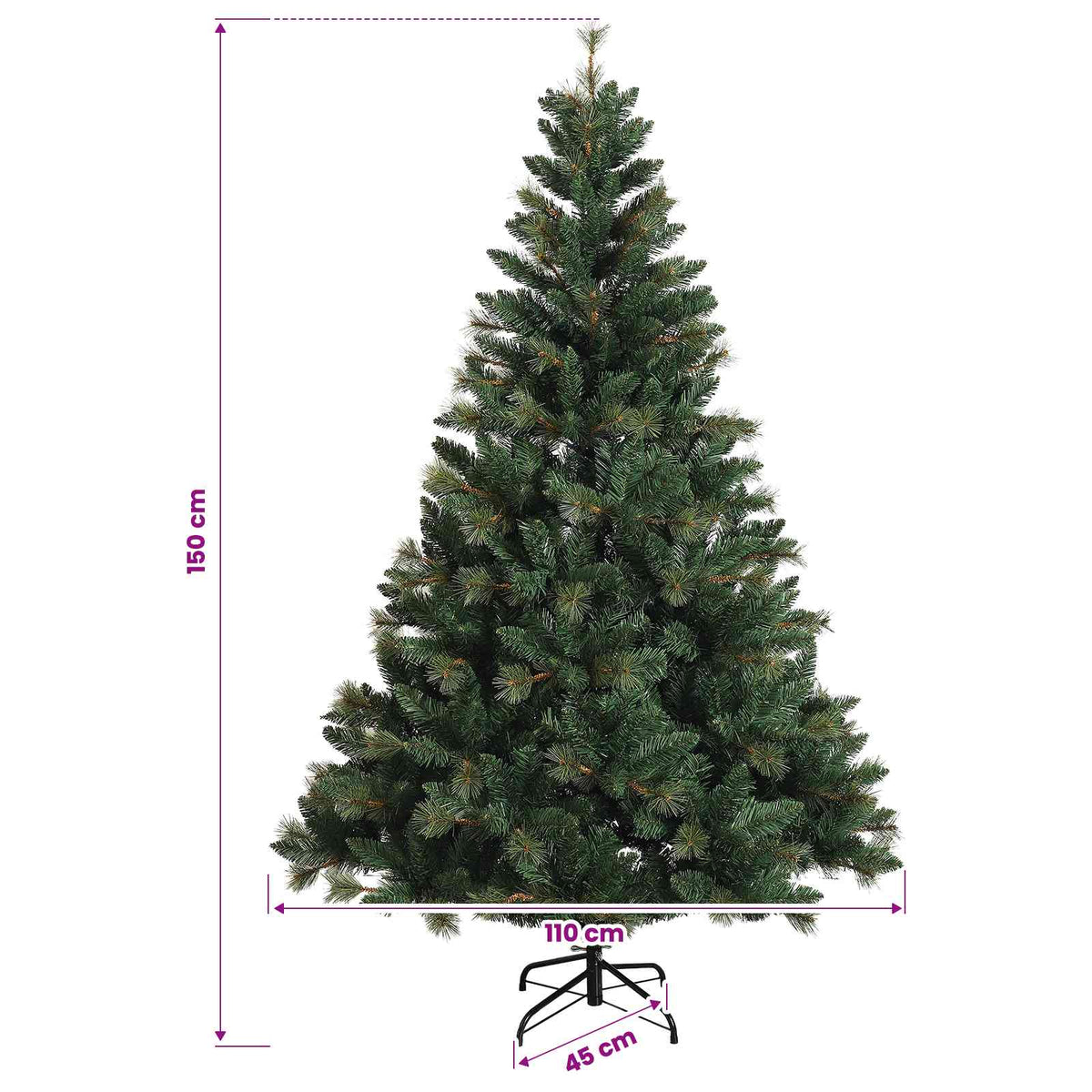 Dirbtinė Sulankstoma Kalėdų Eglutė 150 cm 150 LED Šilta balta