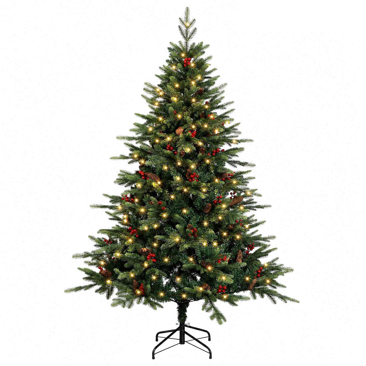 Dirbtinė Sulankstoma Kalėdų Eglutė 150 cm 150 LED Šilta balta