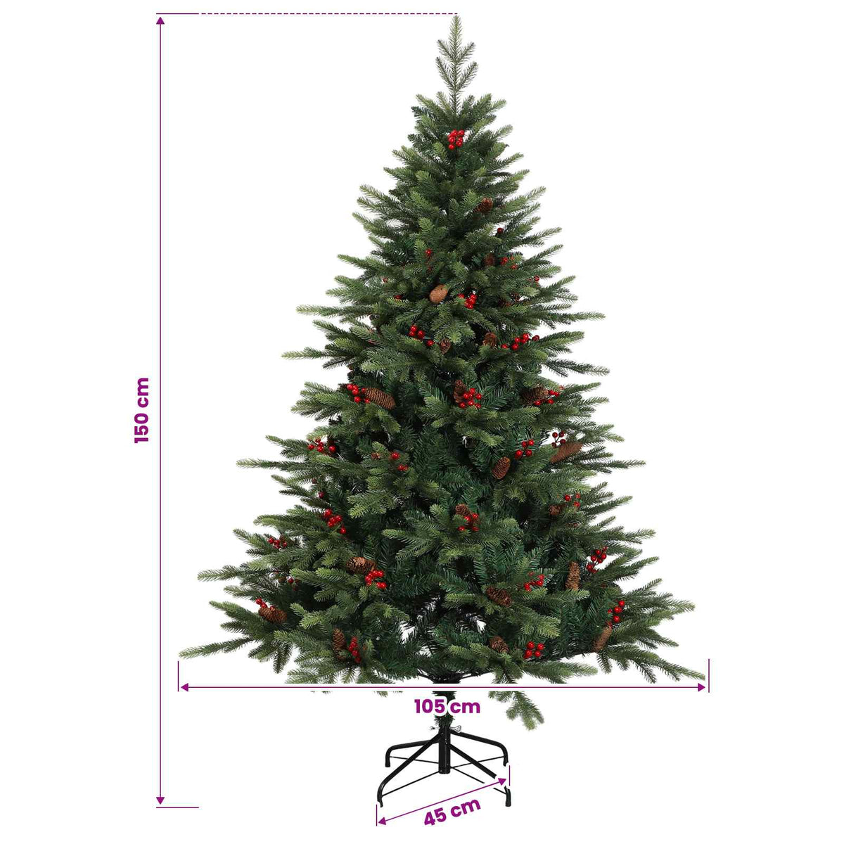 Dirbtinė Sulankstoma Kalėdų Eglutė 150 cm 150 LED Šilta balta