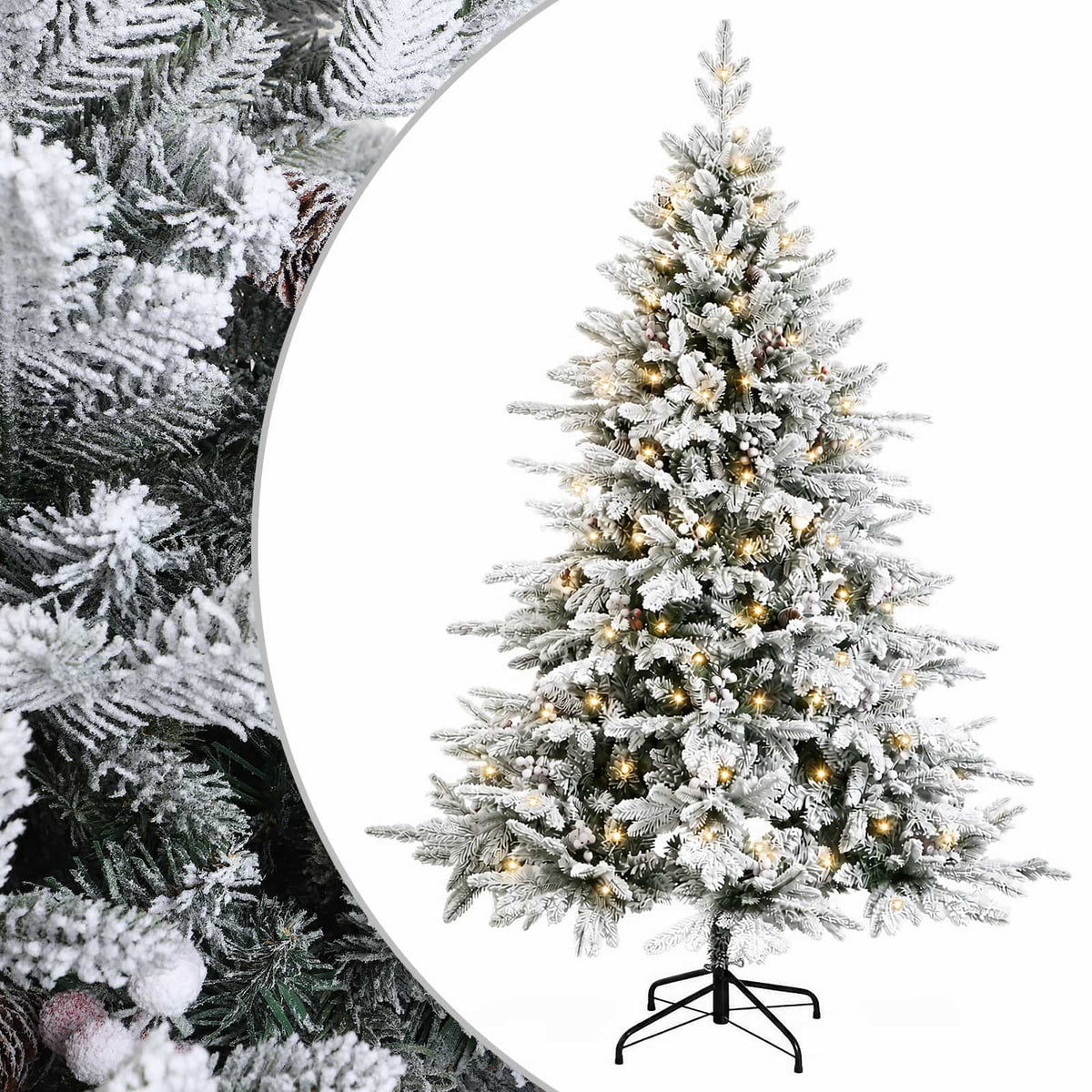 Dirbtinė Sulankstoma Kalėdų Eglutė 150 cm 150 LED Šilta balta