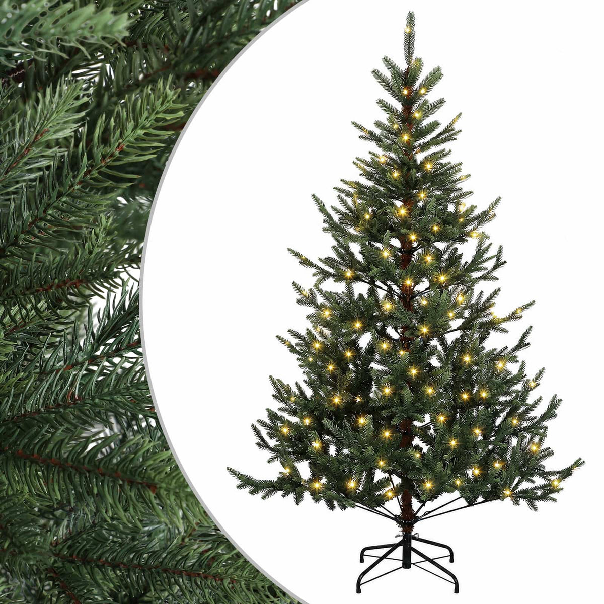 Dirbtinė Sulankstoma Kalėdų Eglutė 120 cm 150 LED Šilta balta