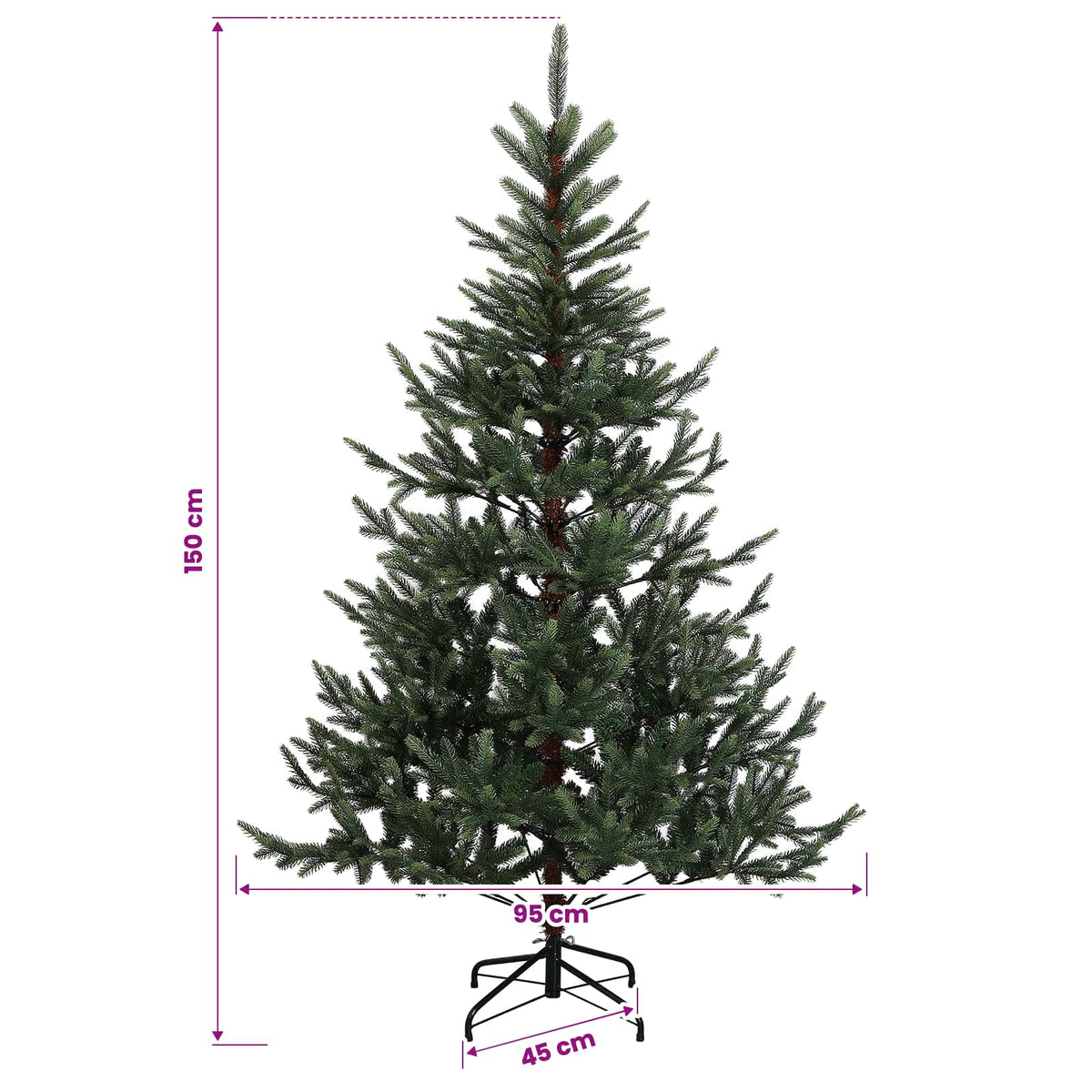 Dirbtinė Sulankstoma Kalėdų Eglutė 150 cm 150 LED Šilta balta
