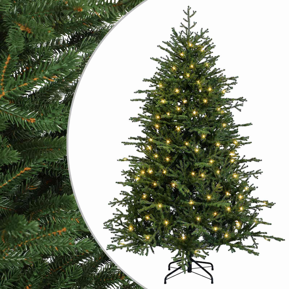 Dirbtinė Sulankstoma Kalėdų Eglutė 150 cm 150 LED Šilta balta