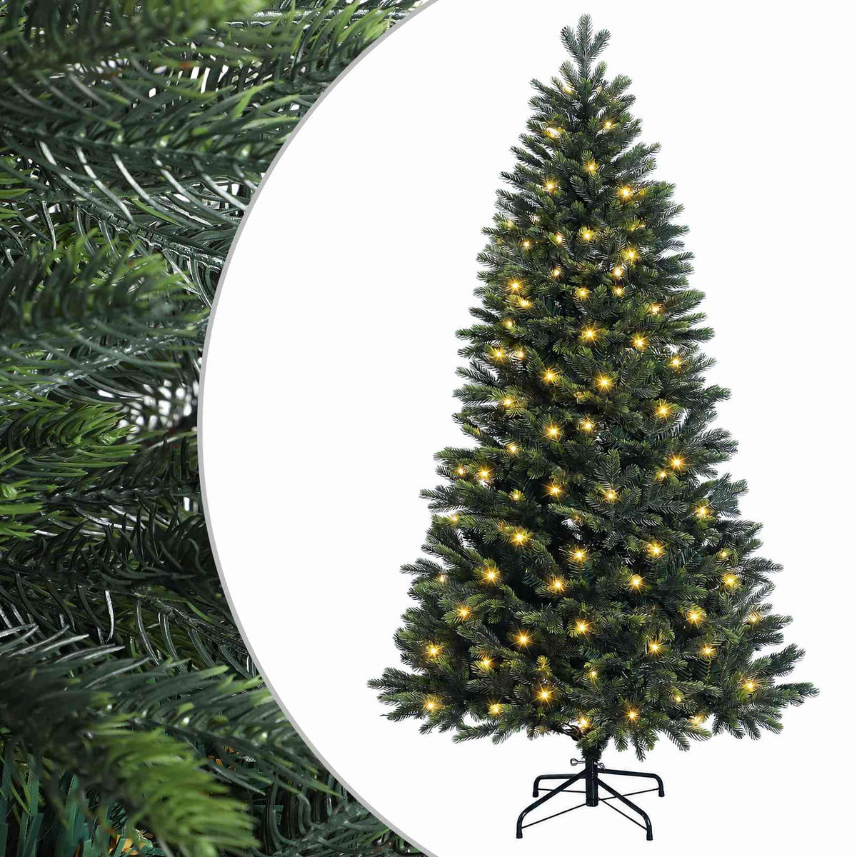 Dirbtinė Sulankstoma Kalėdų Eglutė 120 cm 150 LED Šilta balta