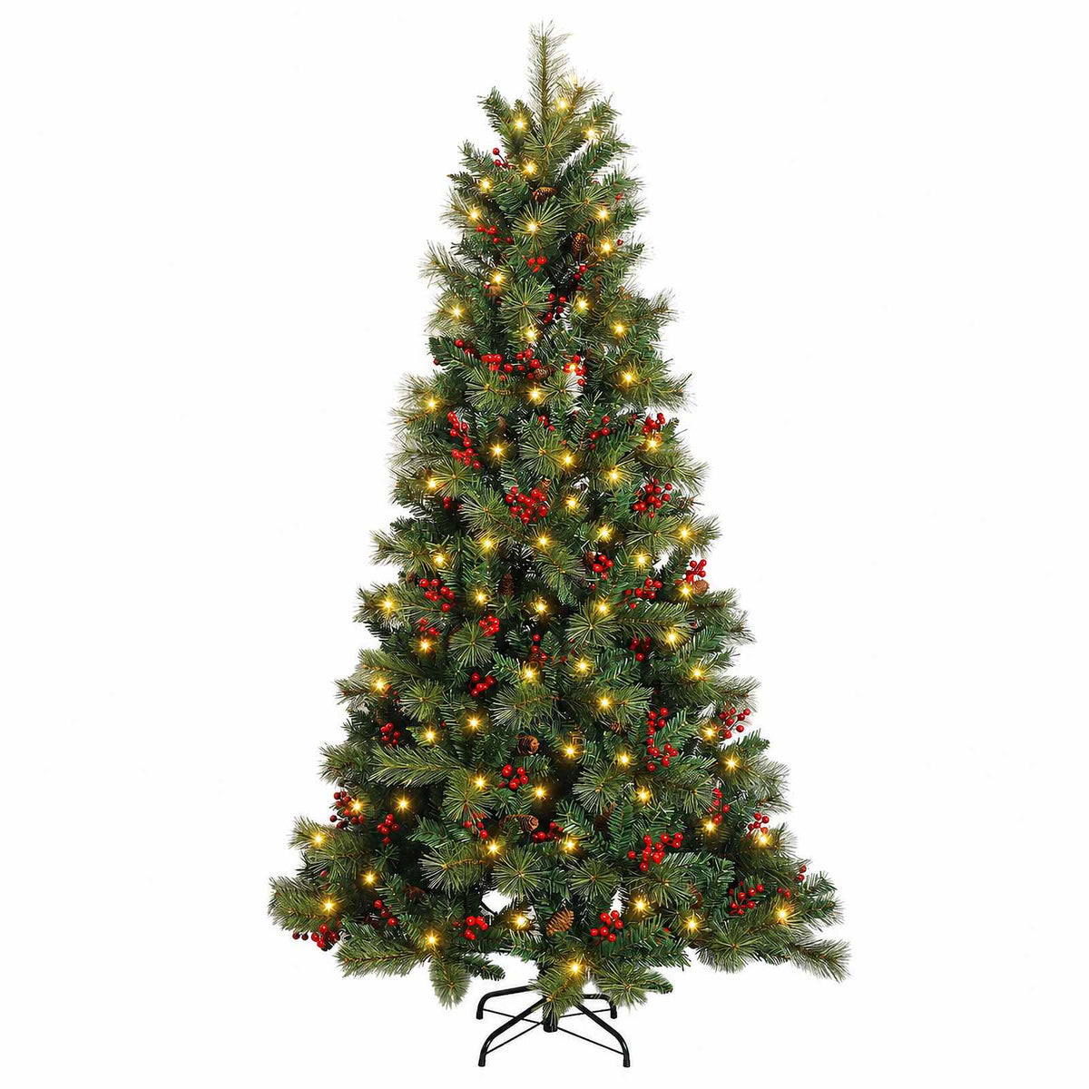 Dirbtinė Sulankstoma Kalėdų Eglutė 150 cm 150 LED Šilta balta