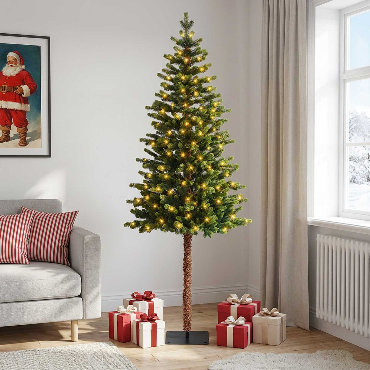 Dirbtinė Sulankstoma Kalėdų Eglutė 180 cm 300 LED Šilta balta