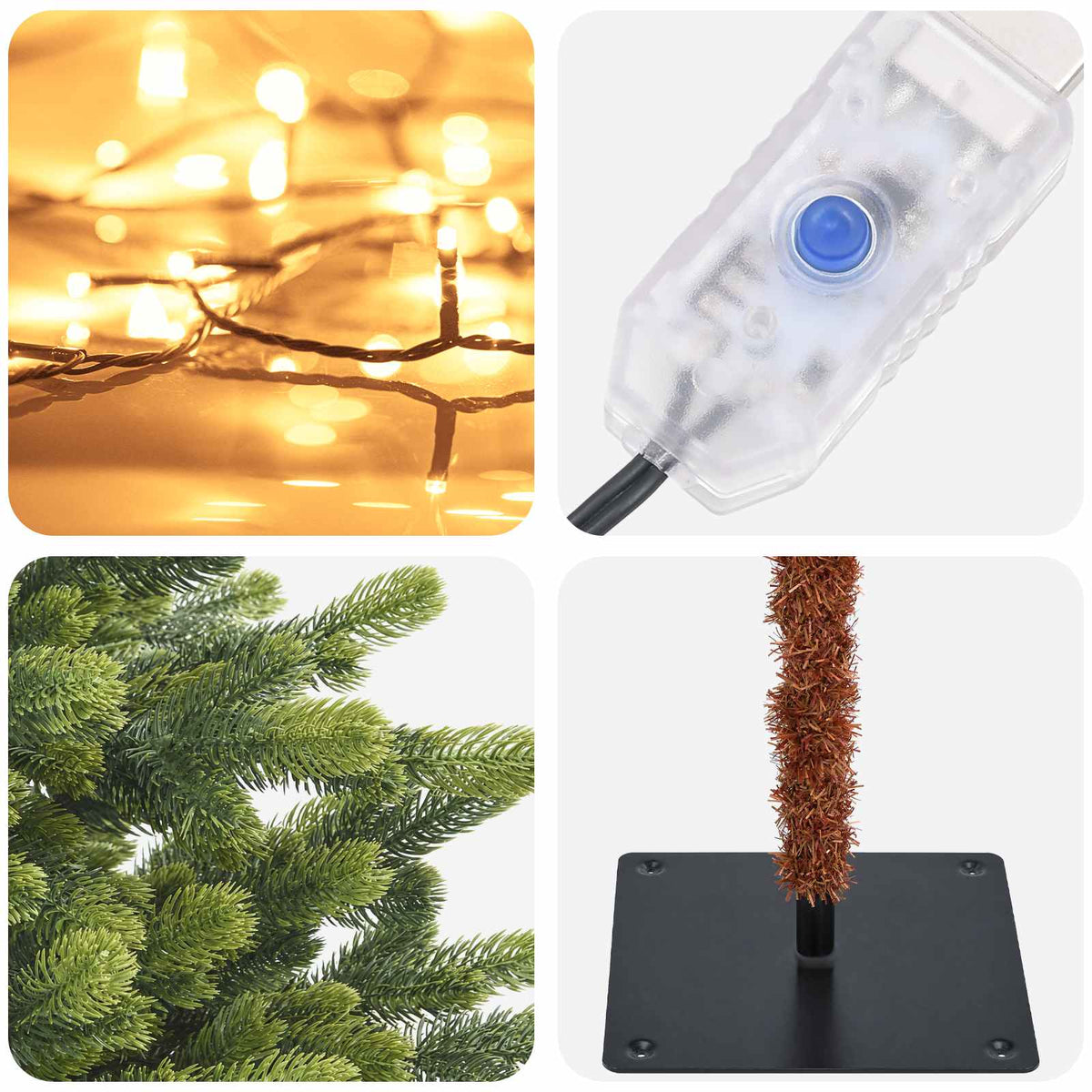 Dirbtinė Sulankstoma Kalėdų Eglutė 120 cm 150 LED Šilta balta