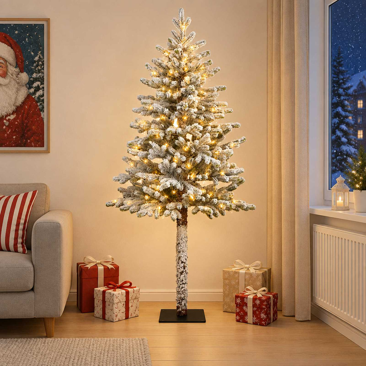 Dirbtinė Sulankstoma Kalėdų Eglutė 150 cm 150 LED Šilta balta