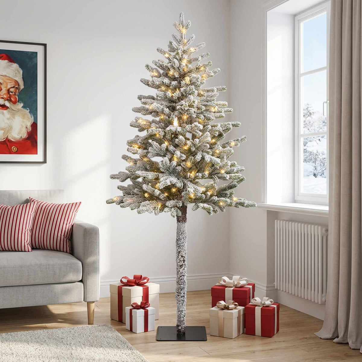Dirbtinė Sulankstoma Kalėdų Eglutė 120 cm 150 LED Šilta balta