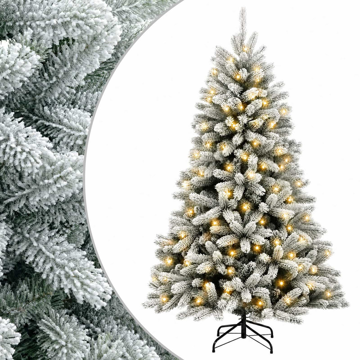 Dirbtinė Sulankstoma Kalėdų Eglutė 150 cm 150 LED Šilta balta