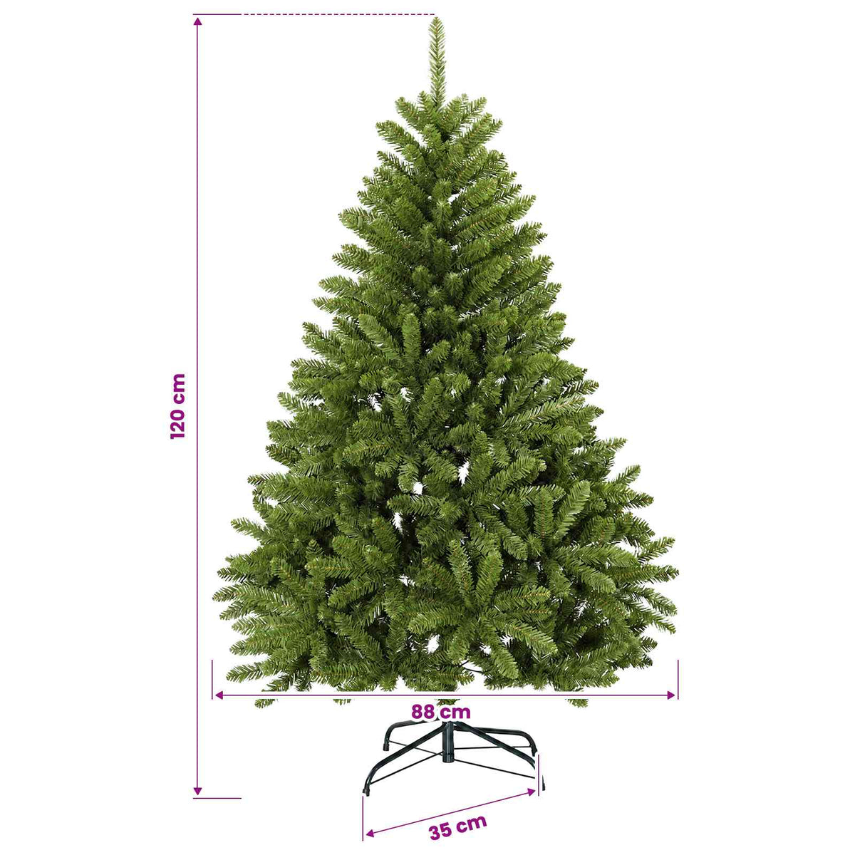 Dirbtinė Sulankstoma Kalėdų Eglutė 120 cm 150 LED Šilta balta