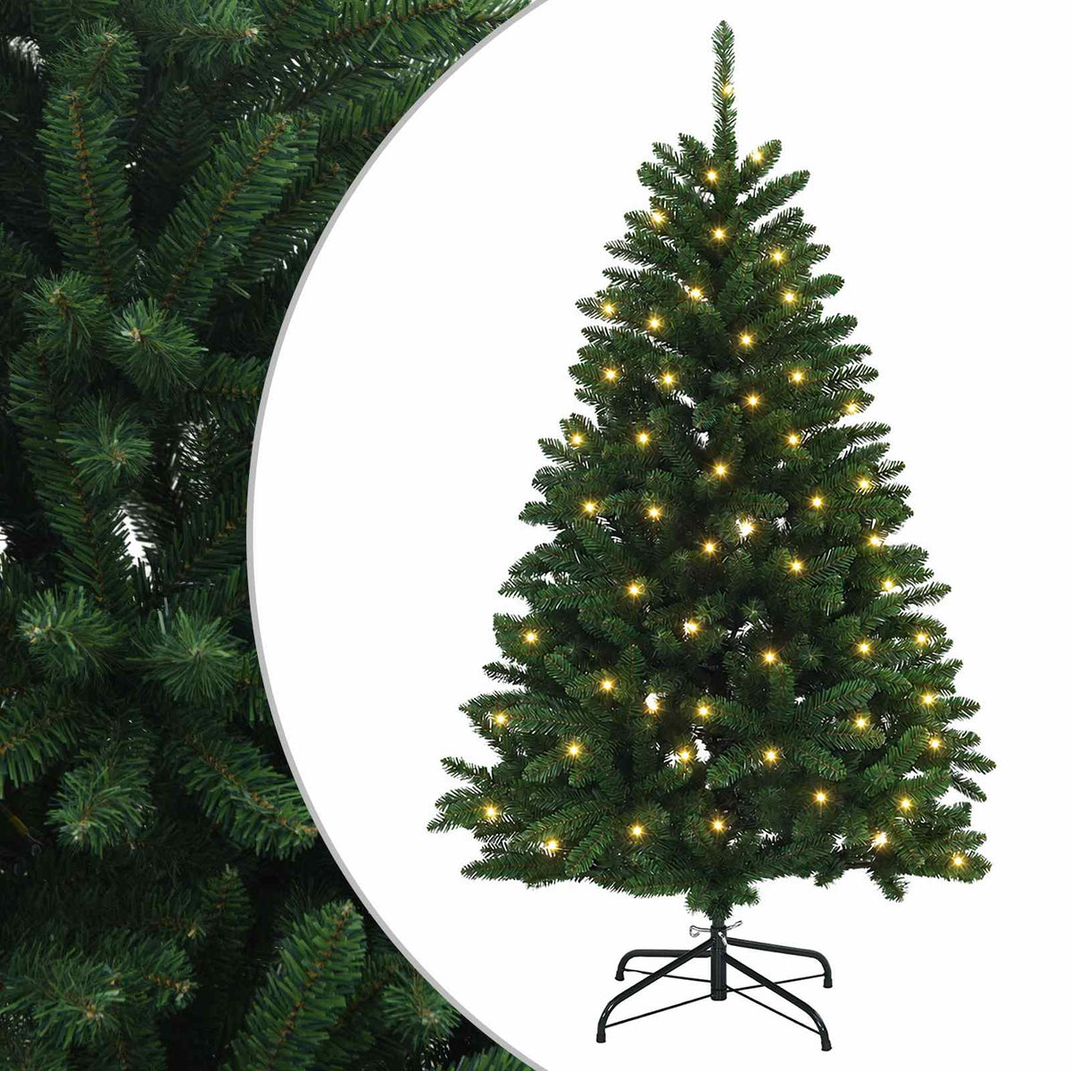 Dirbtinė Sulankstoma Kalėdų Eglutė 120 cm 150 LED Šilta balta