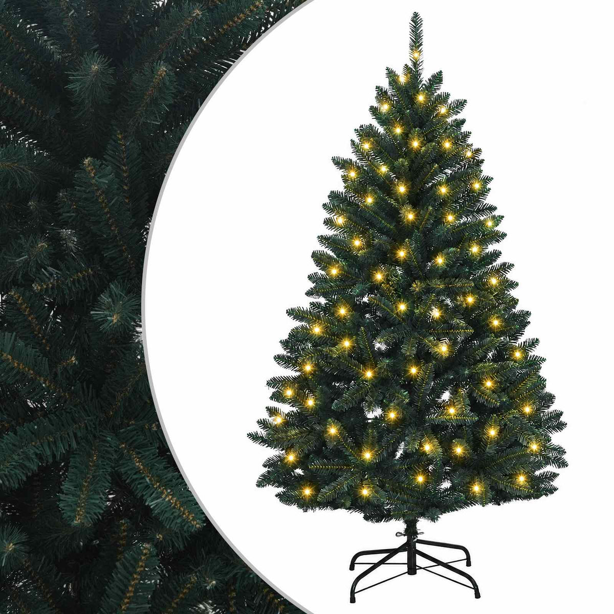 Dirbtinė Sulankstoma Kalėdų Eglutė 120 cm 150 LED Šilta balta