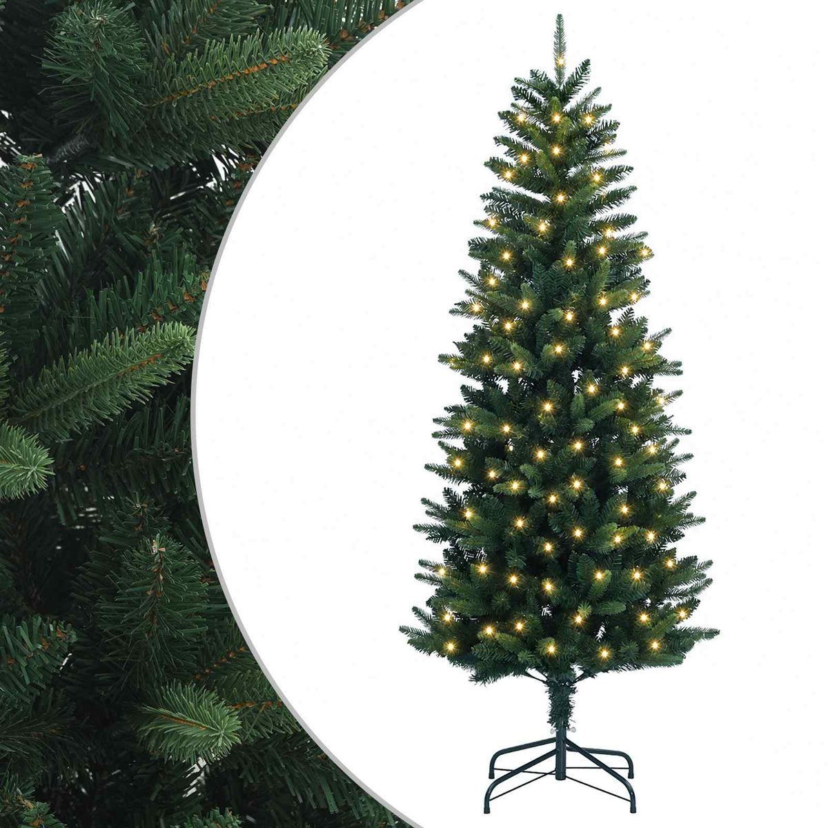 Dirbtinė Sulankstoma Kalėdų Eglutė 150 cm 150 LED Šilta balta