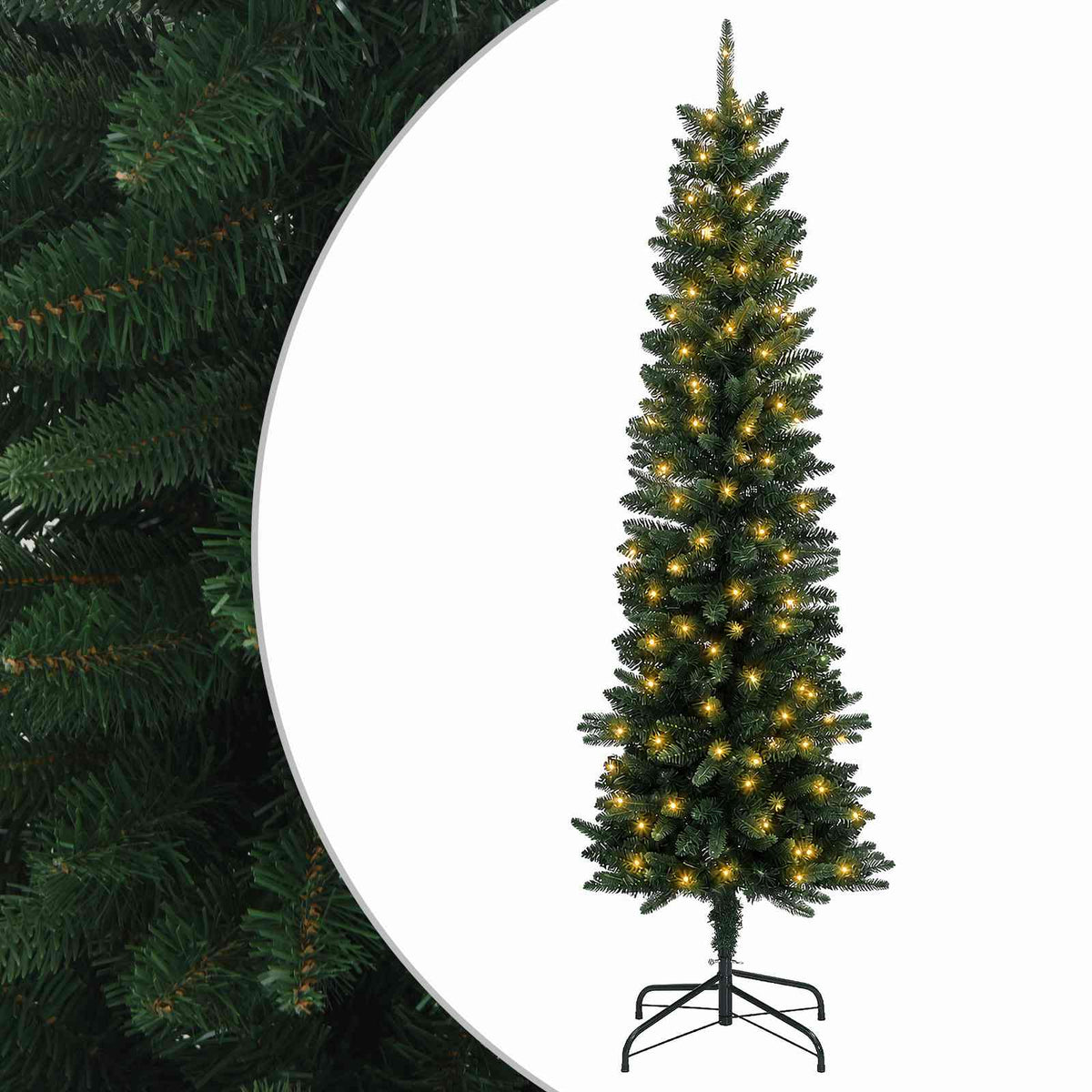 Dirbtinis lieknas Kalėdų medis 120 cm 150 LED Šilta balta