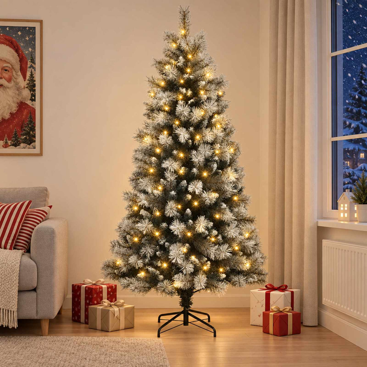Dirbtinė kalėdinė eglutė su lankstais 120 cm 150 LED