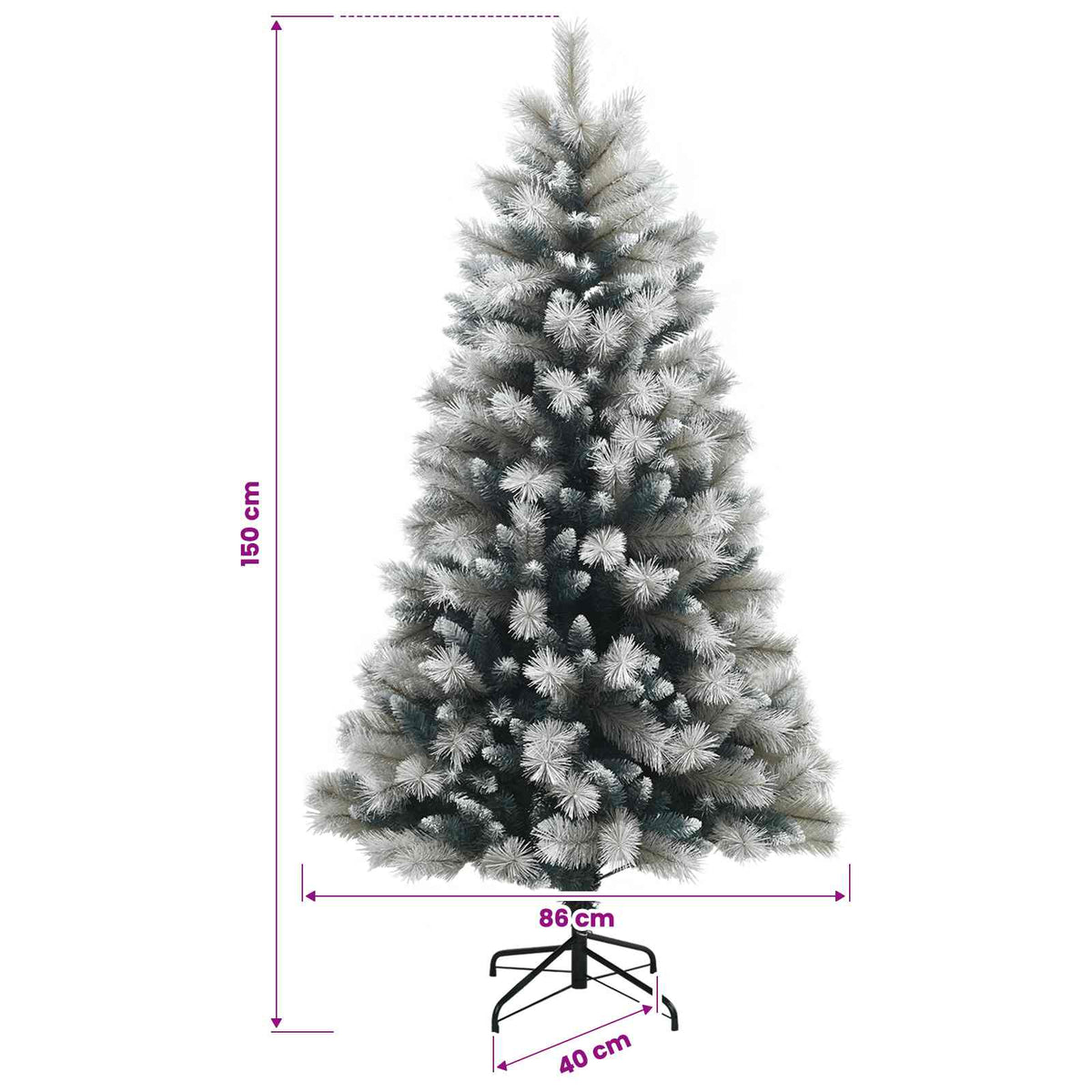 Dirbtinė eglutė su vyriais 150 cm 150 LED Šilta balta