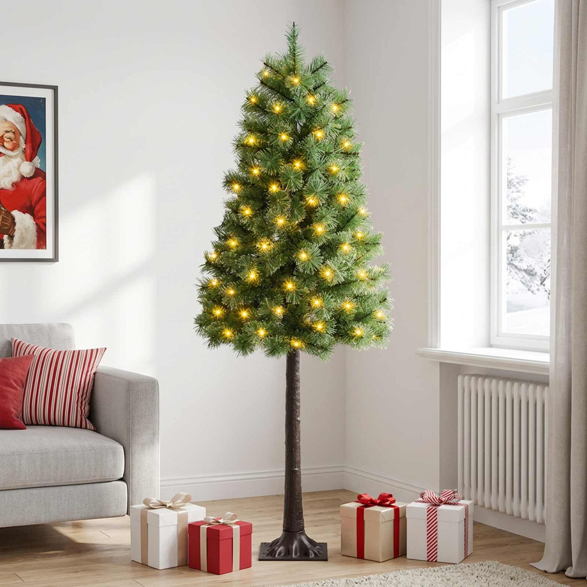 Dirbtinė Sulankstoma Kalėdų Eglutė 180 cm 300 LED Šilta balta