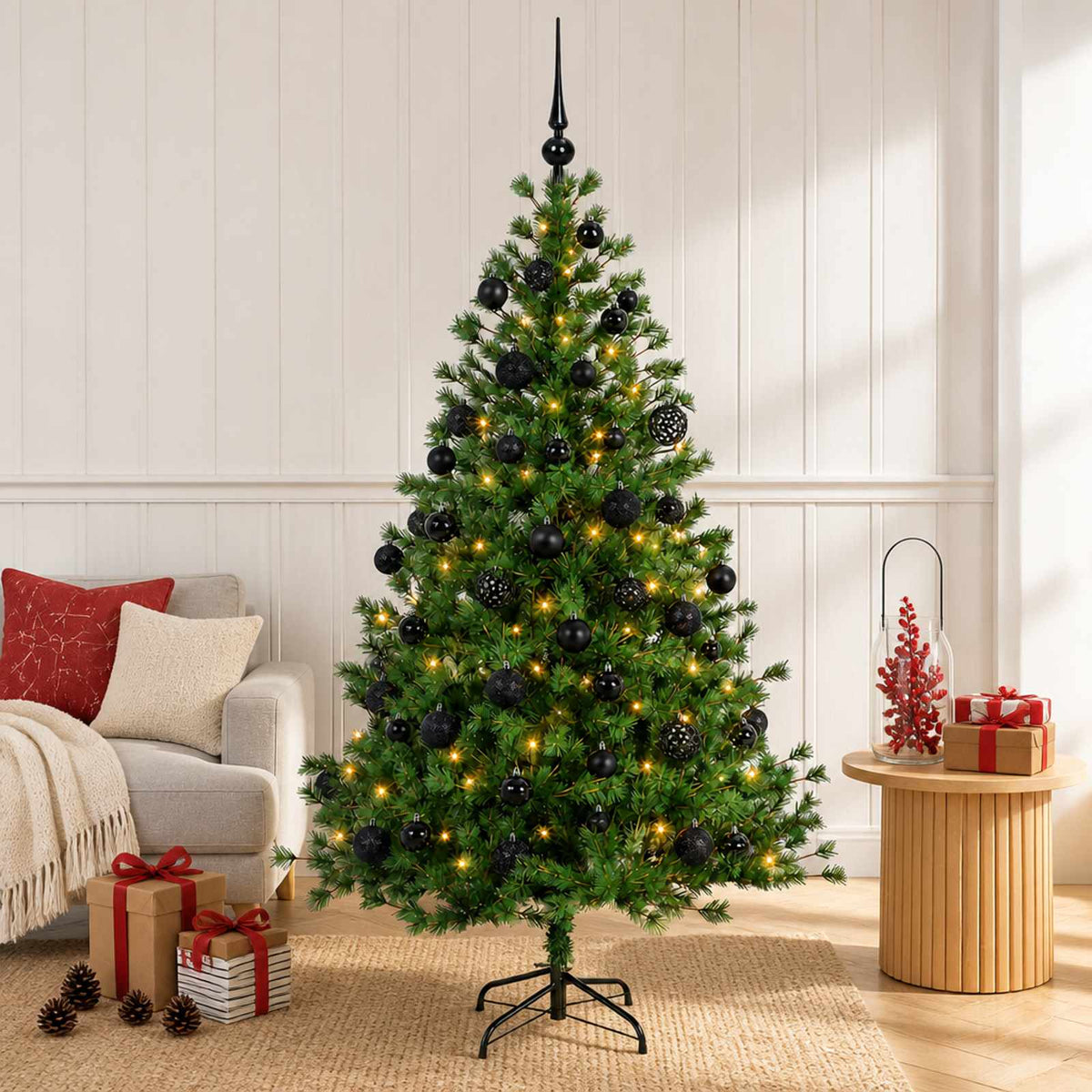 Dirbtinė kalėdinė eglutė su rutuliuku 120 cm 150 LED