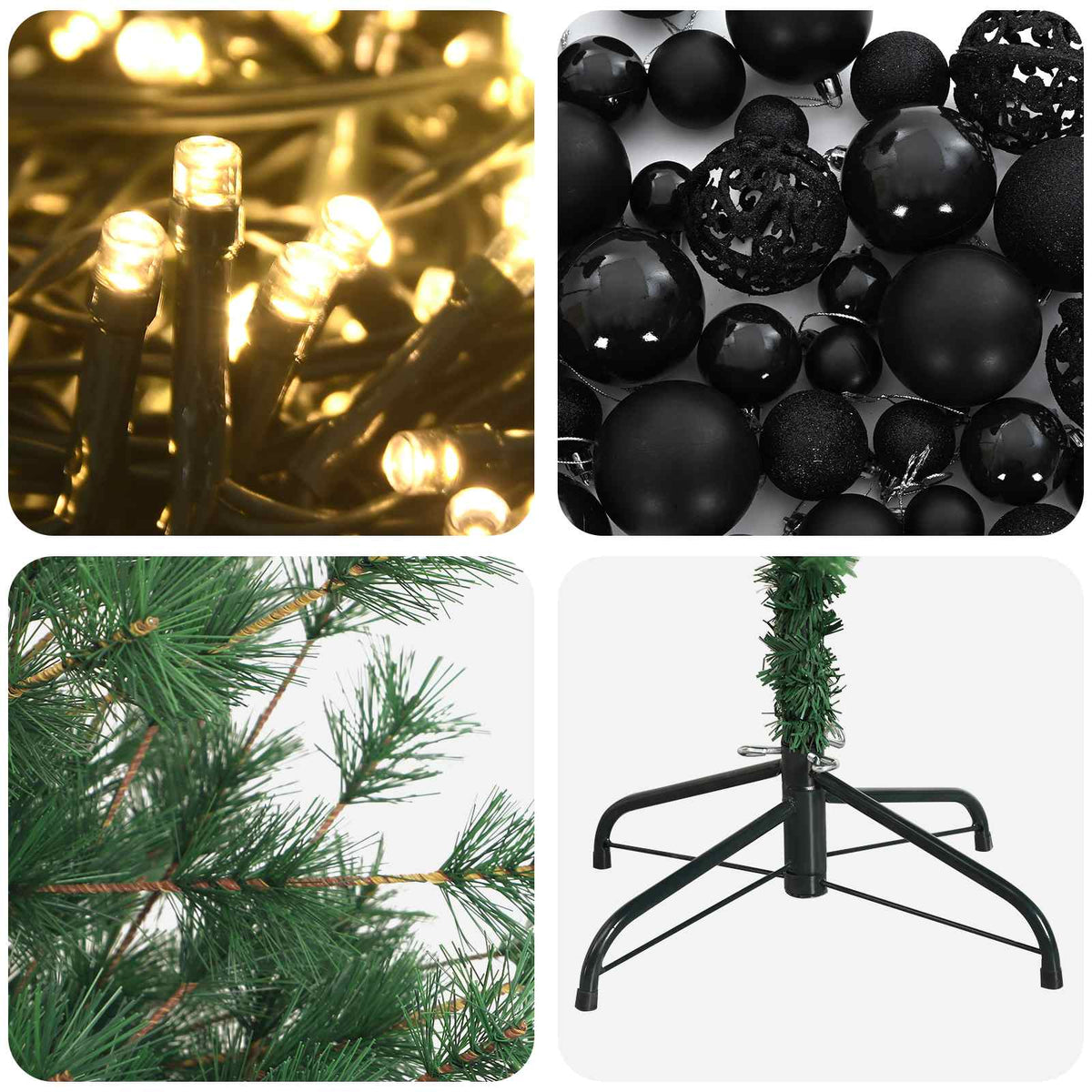 Dirbtinė kalėdinė eglutė su rutuliuku 120 cm 150 LED
