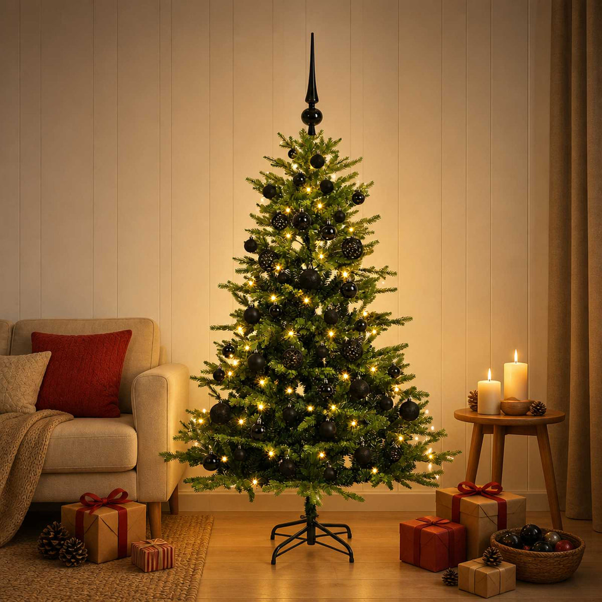 Dirbtinė kalėdinė eglutė su rutuliuku 150 cm 150 LED