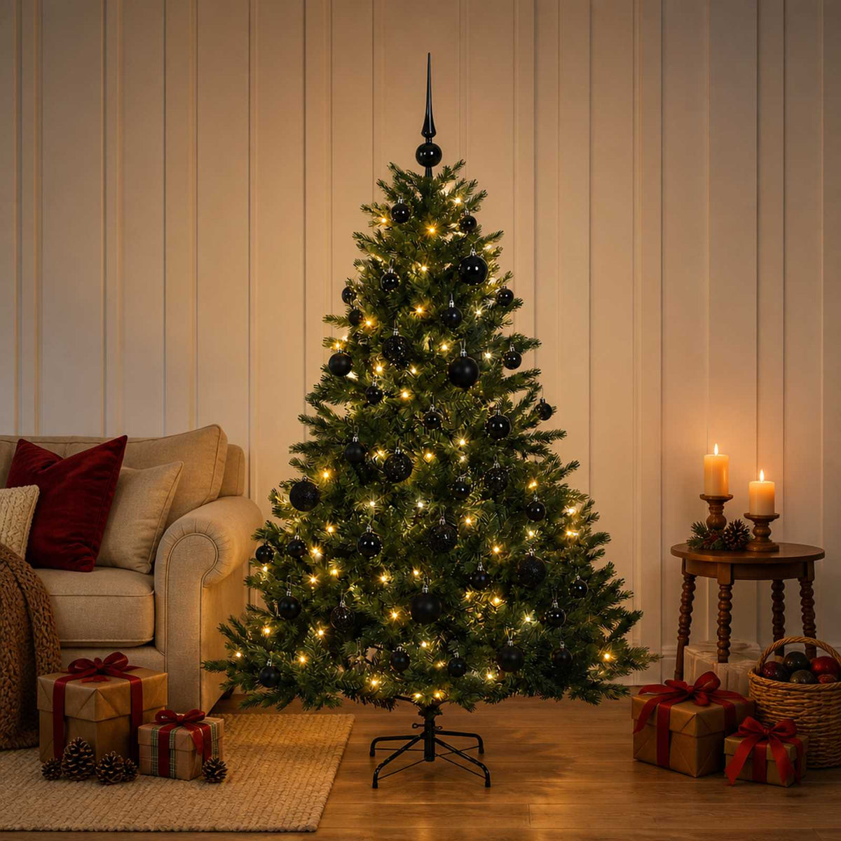 Dirbtinė kalėdinė eglutė su rutuliuku 120 cm 150 LED