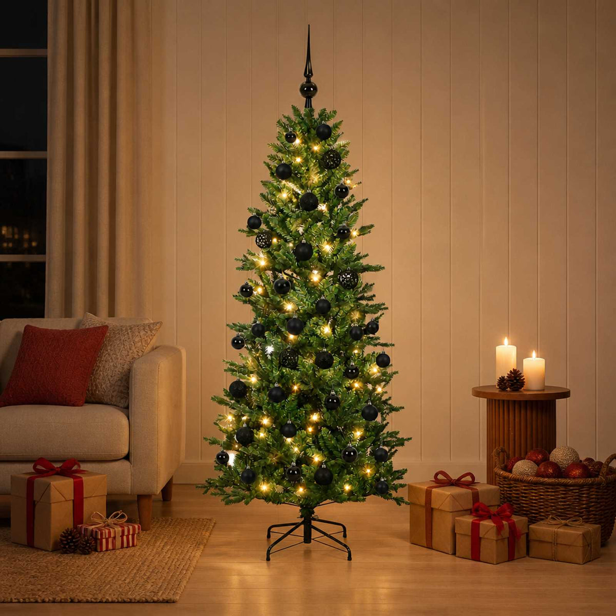 Dirbtinė kalėdinė eglutė su rutuliuku 150 cm 150 LED