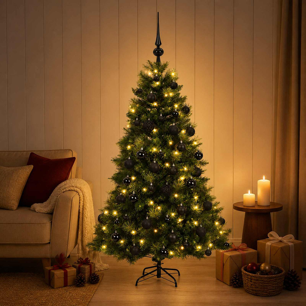 Dirbtinė kalėdinė eglutė su rutuliuku 150 cm 150 LED