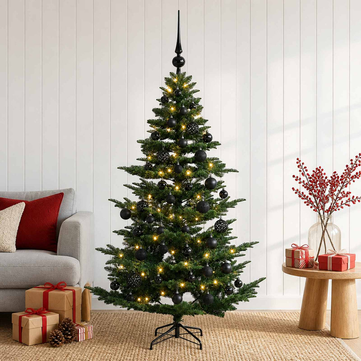 Dirbtinė kalėdinė eglutė su rutuliuku 120 cm 150 LED