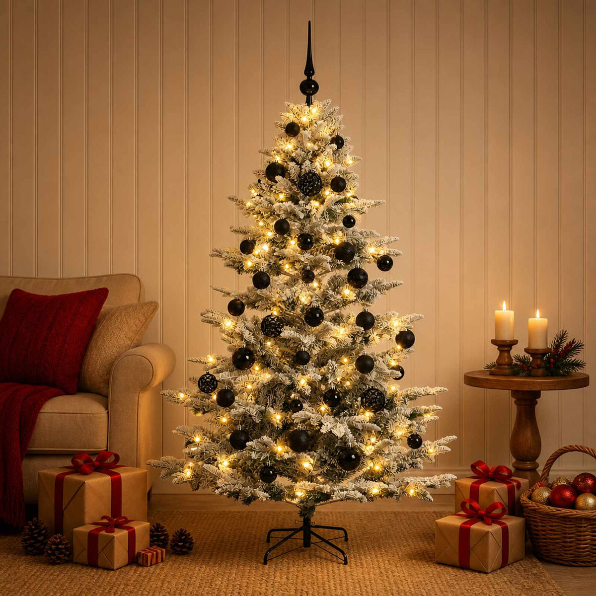 Dirbtinė kalėdinė eglutė su rutuliuku 120 cm 150 LED