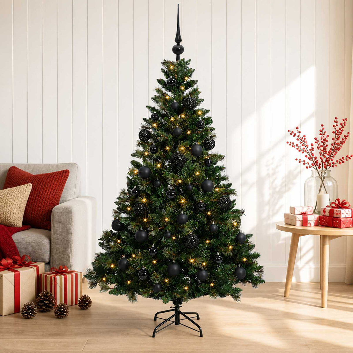 Dirbtinė Kalėdų eglutė su burbulais 150 cm 150 LED Šilta balta