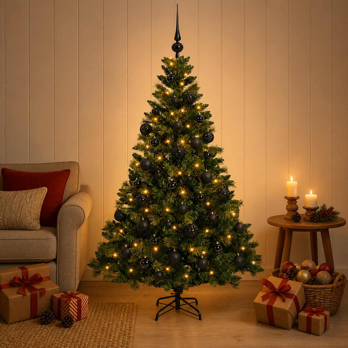 Dirbtinė Kalėdų eglutė su burbulais 150 cm 150 LED Šilta balta