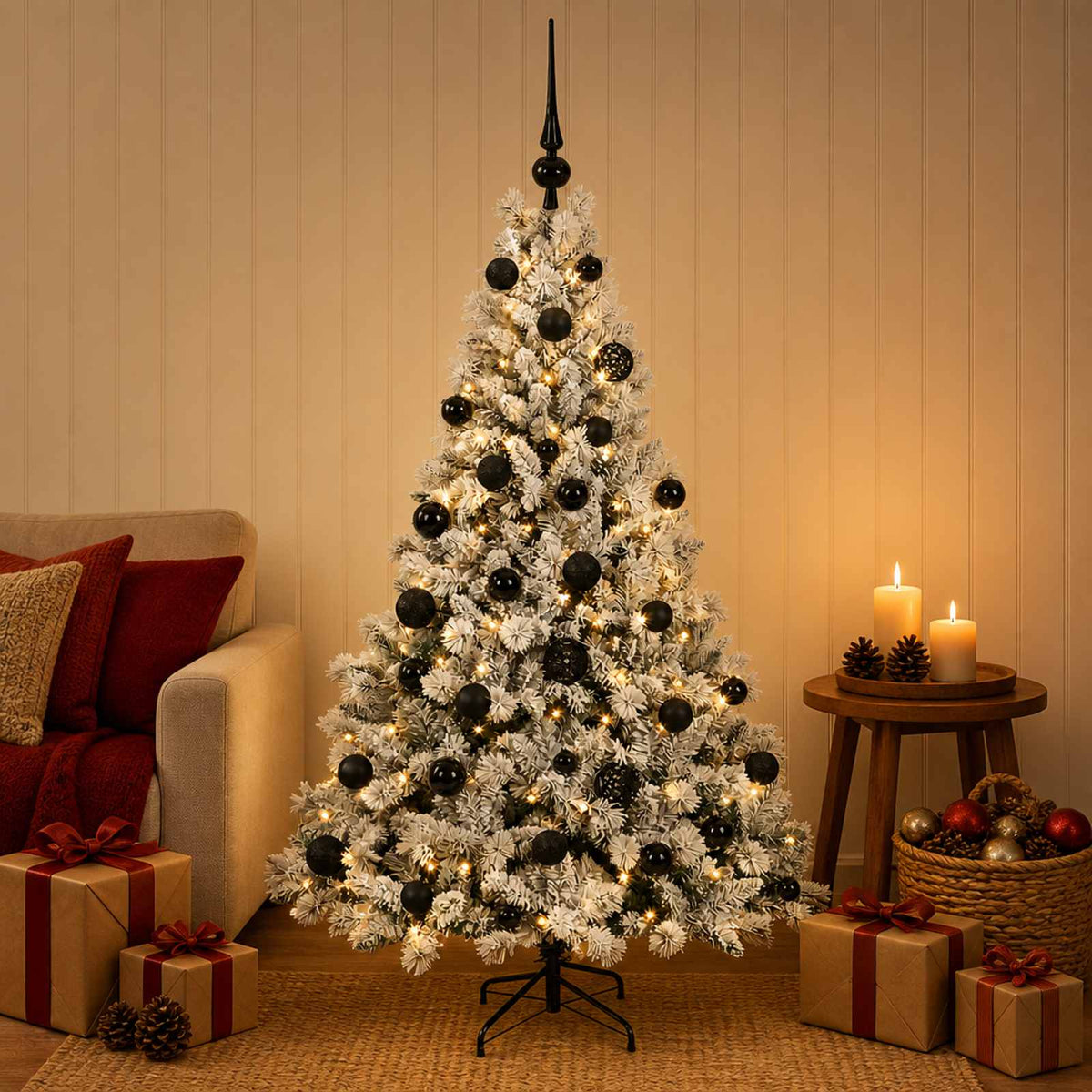 Dirbtinė Kalėdų eglutė su burbulais 120 cm 150 LED Šilta balta