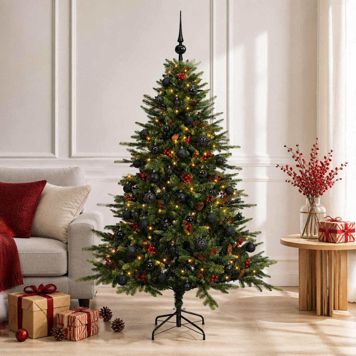 Dirbtinė kalėdinė eglutė su rutuliuku 120 cm 150 LED