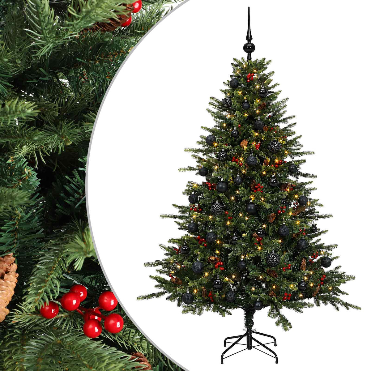 Dirbtinė kalėdinė eglutė su rutuliuku 150 cm 150 LED
