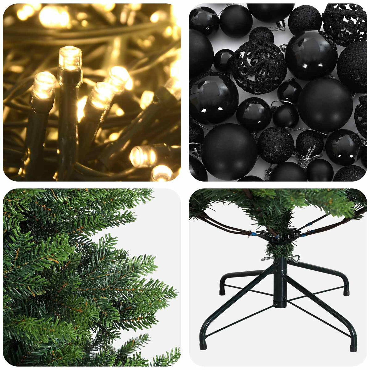 Dirbtinė Kalėdų eglutė su burbulais 150 cm 150 LED Šilta balta