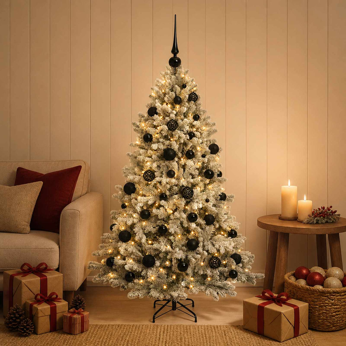 Dirbtinė Kalėdų eglutė su burbulais 150 cm 150 LED Šilta balta