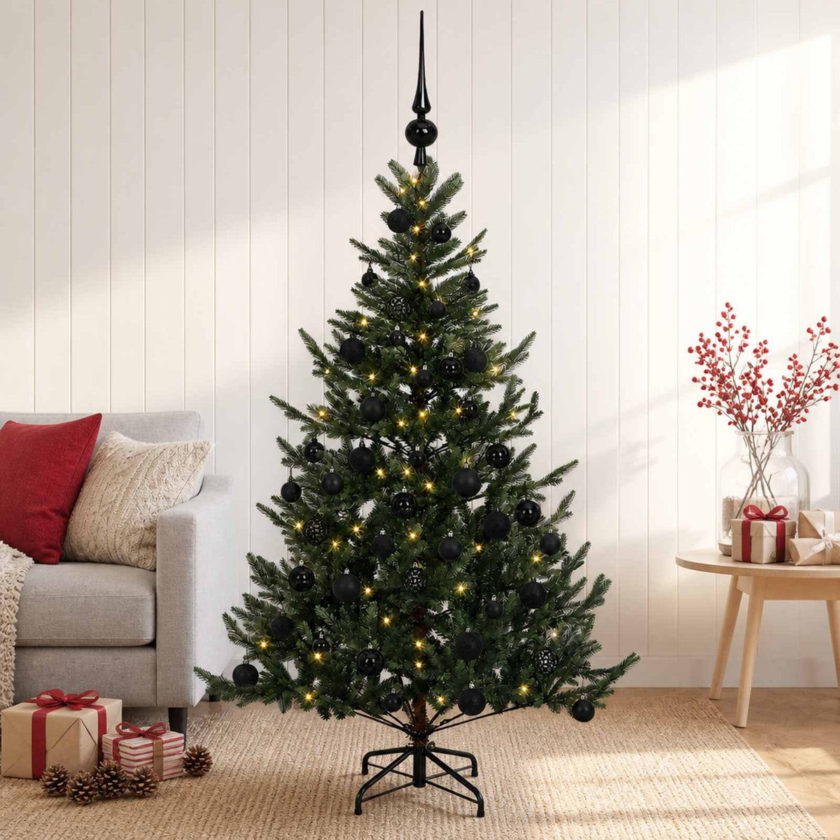 Dirbtinė kalėdinė eglutė su rutuliuku 120 cm 150 LED