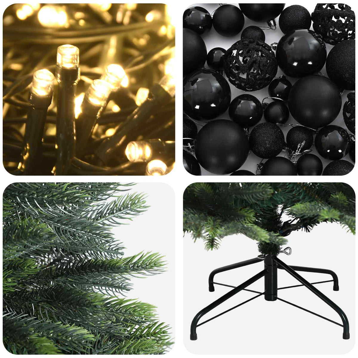 Dirbtinė Kalėdų eglutė su burbulais 120 cm 150 LED Šilta balta