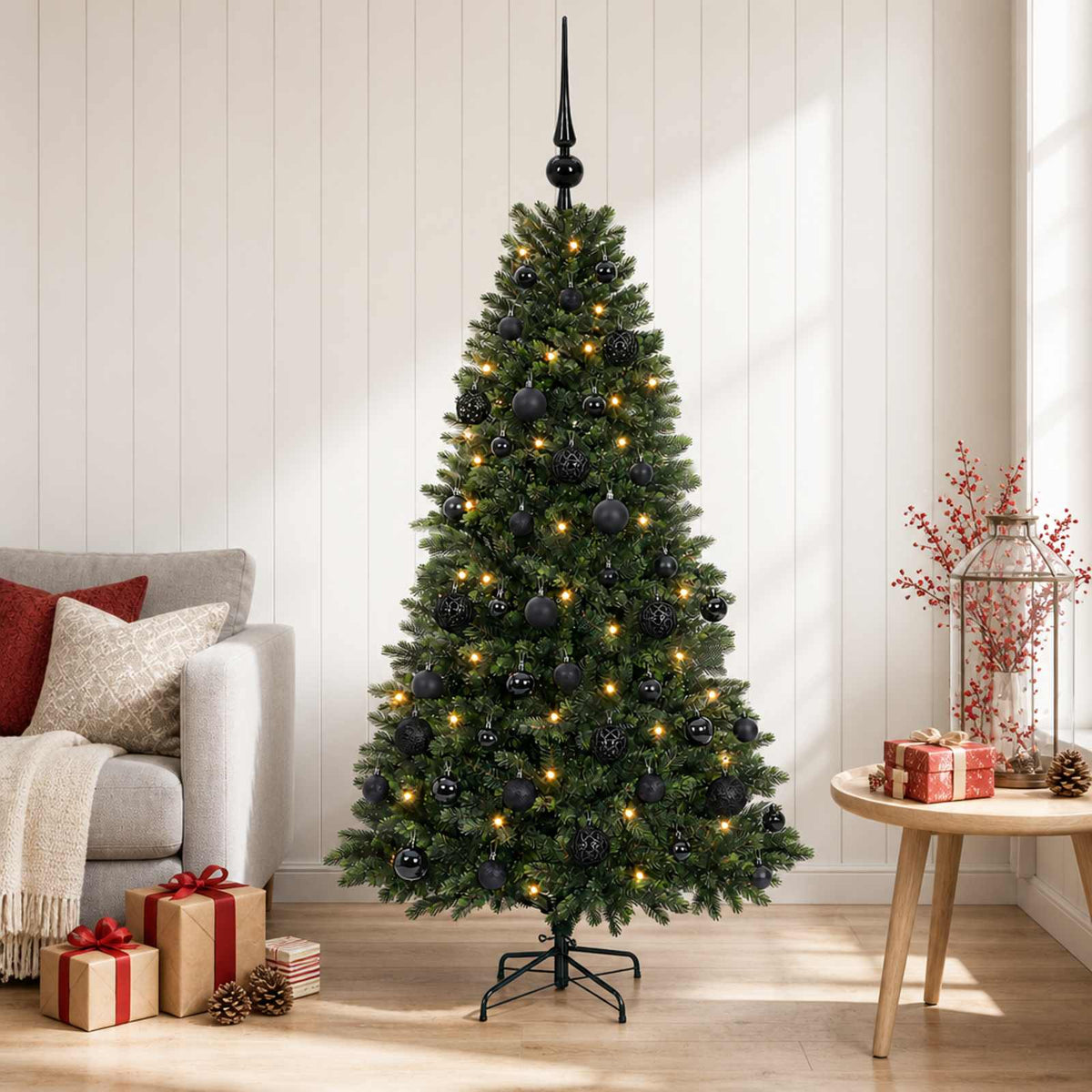 Dirbtinė Kalėdų eglutė su burbulais 120 cm 150 LED Šilta balta