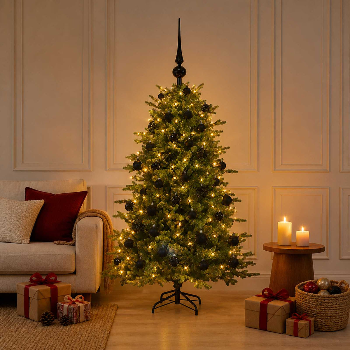 Dirbtinė kalėdinė eglutė su rutuliuku 150 cm 150 LED