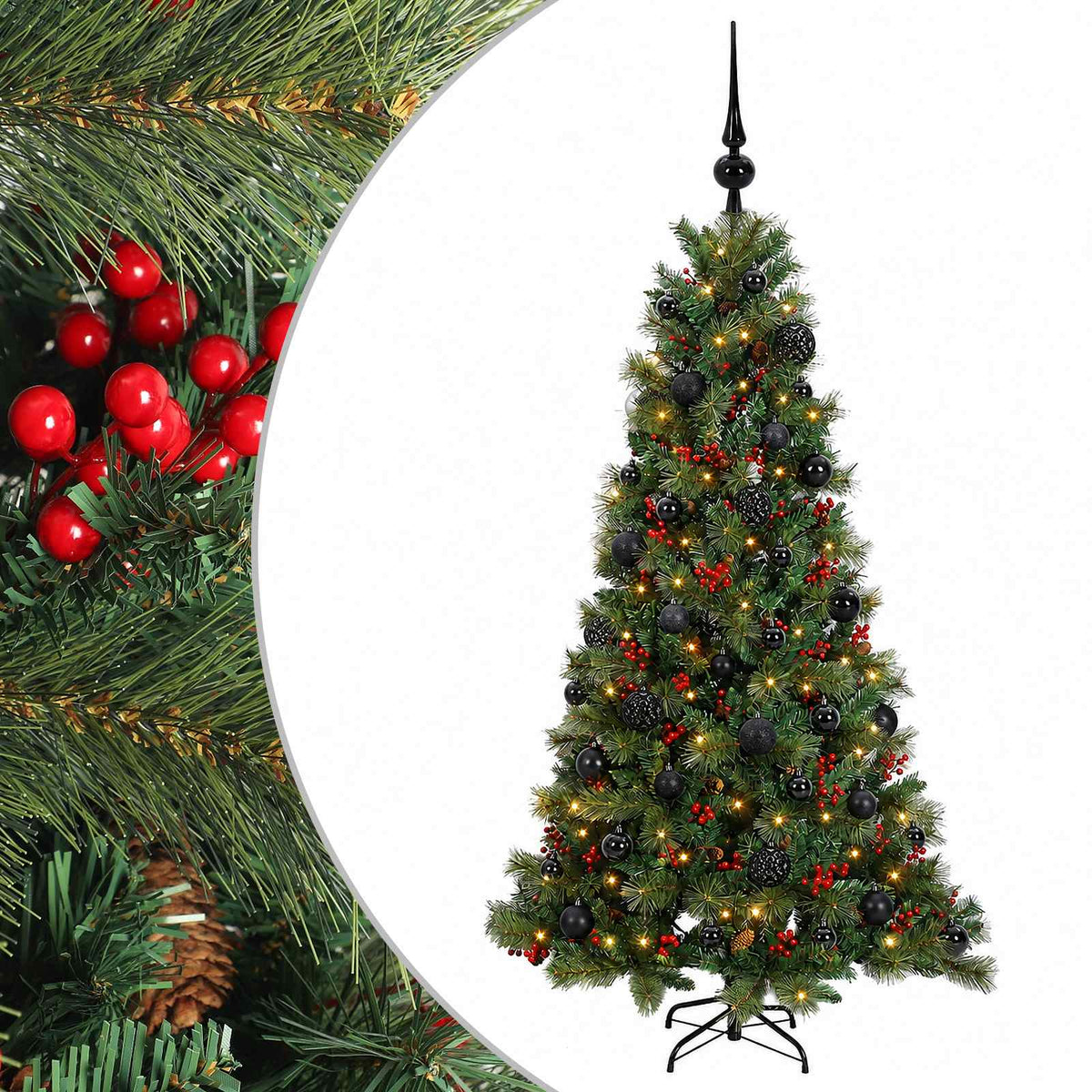 Dirbtinė kalėdinė eglutė su rutuliuku 120 cm 150 LED