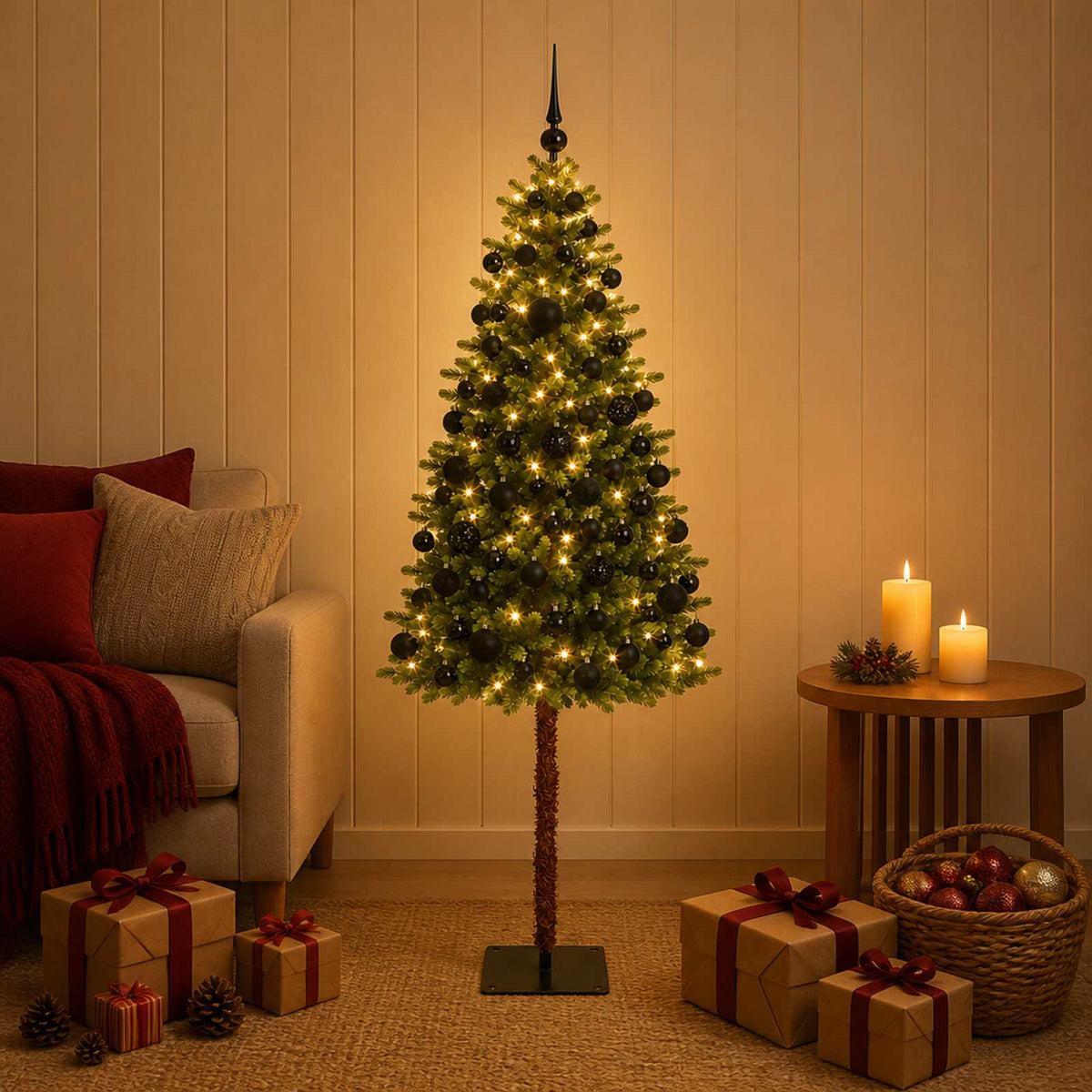 Dirbtinė Kalėdų eglutė su burbulais 120 cm 150 LED Šilta balta