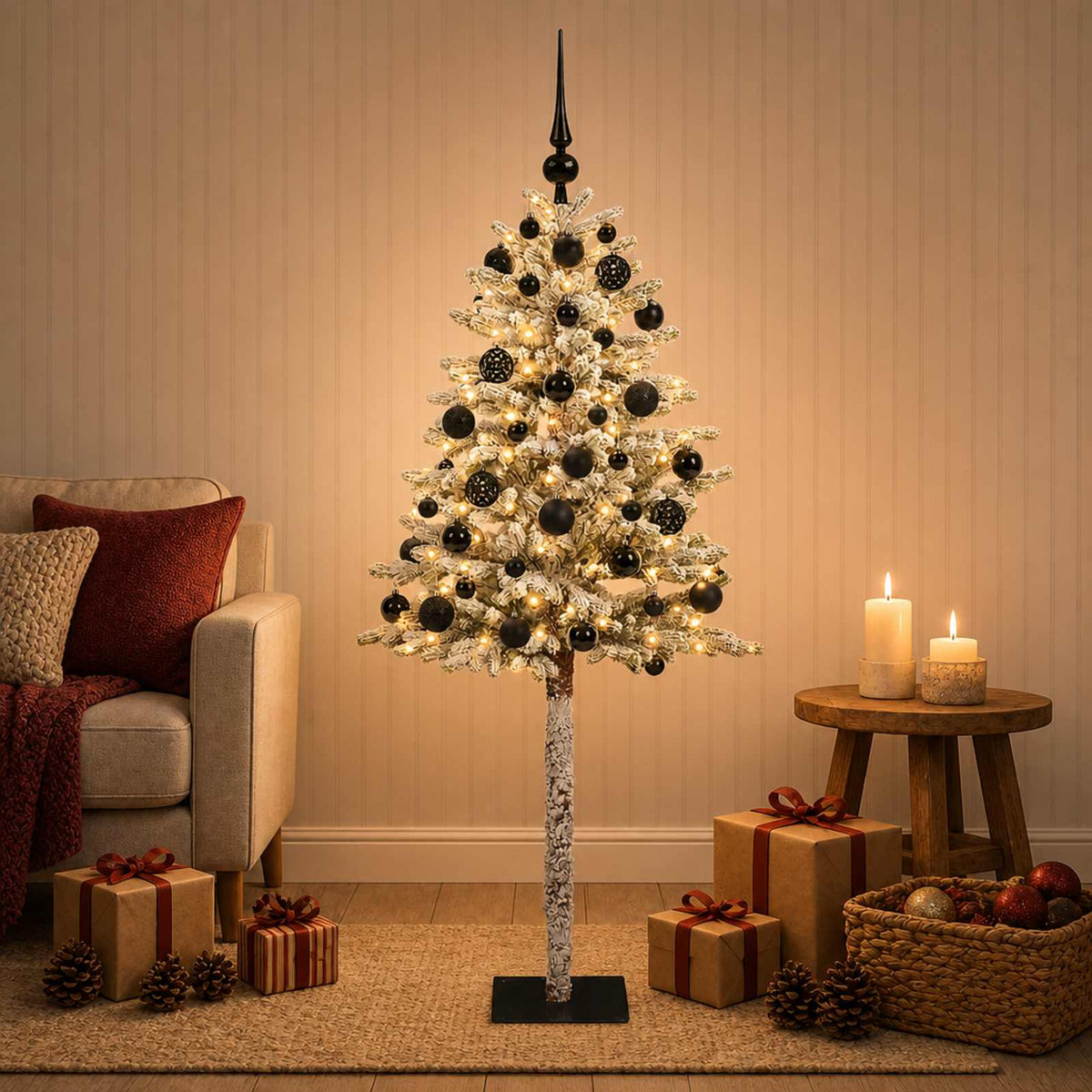 Dirbtinė Kalėdų eglutė su burbulais 120 cm 150 LED Šilta balta