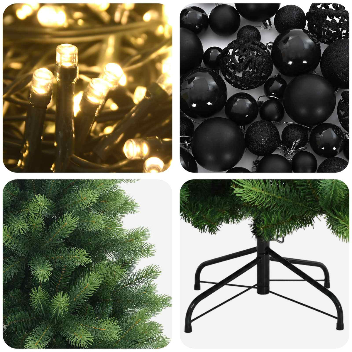 Dirbtinė Kalėdų eglutė su burbulais 120 cm 150 LED Šilta balta