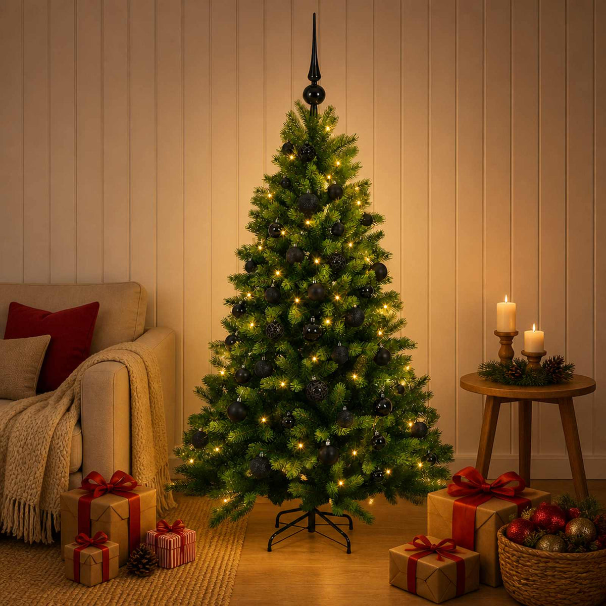 Dirbtinė Kalėdų eglutė su burbulais 150 cm 150 LED Šilta balta
