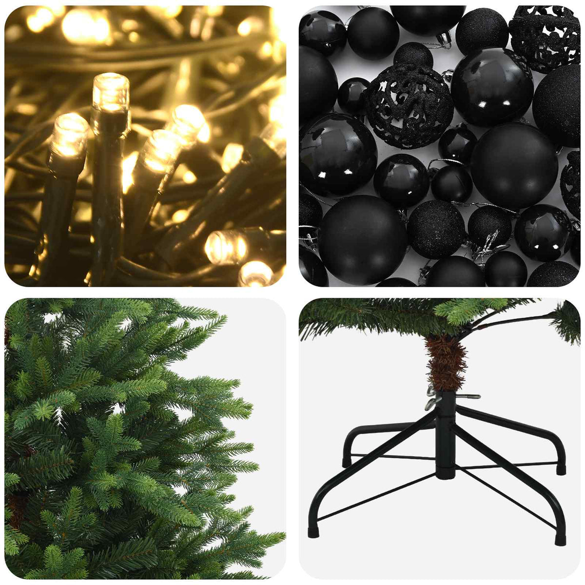 Dirbtinė Kalėdų eglutė su burbulais 120 cm 150 LED Šilta balta