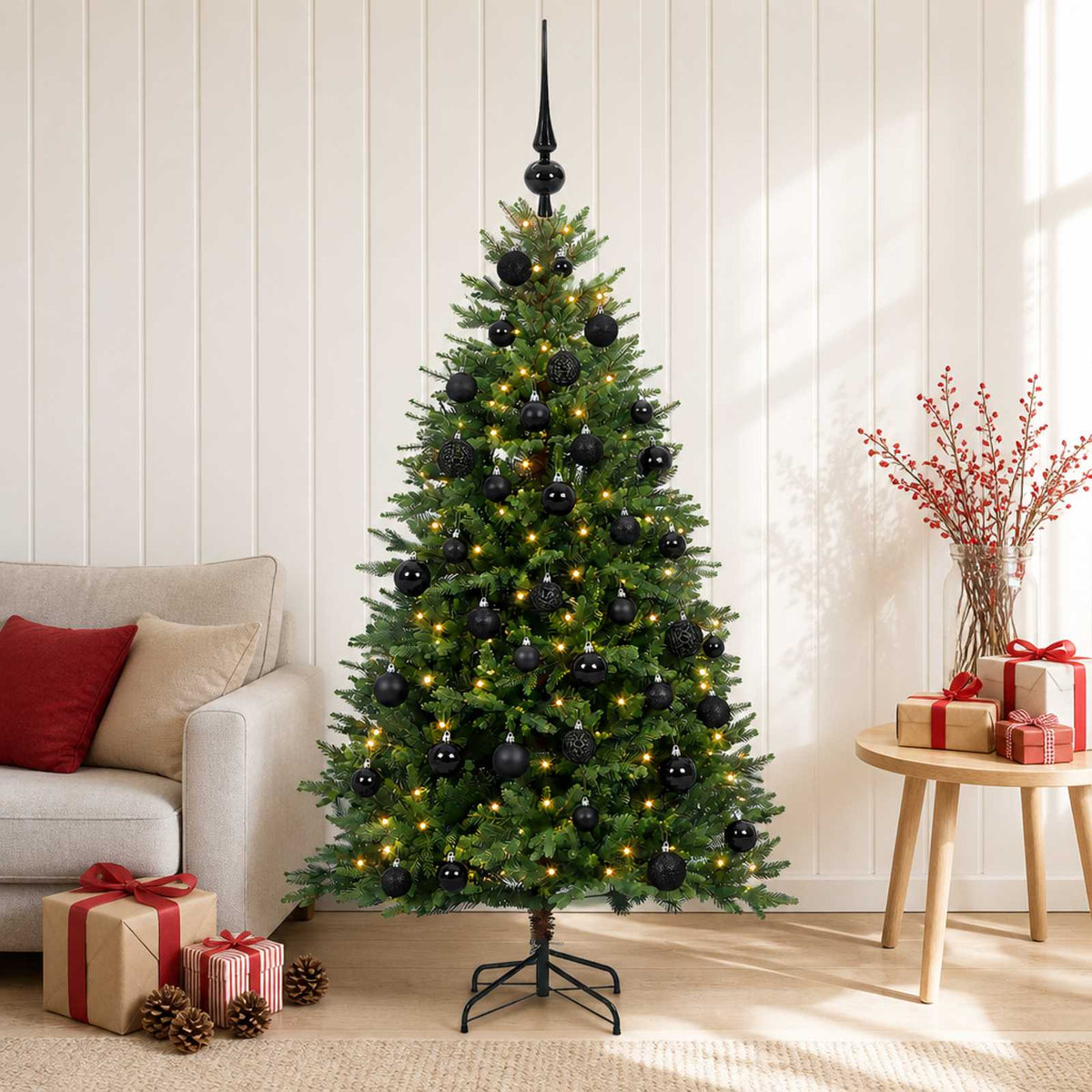 Dirbtinė Kalėdų eglutė su burbulais 120 cm 150 LED Šilta balta