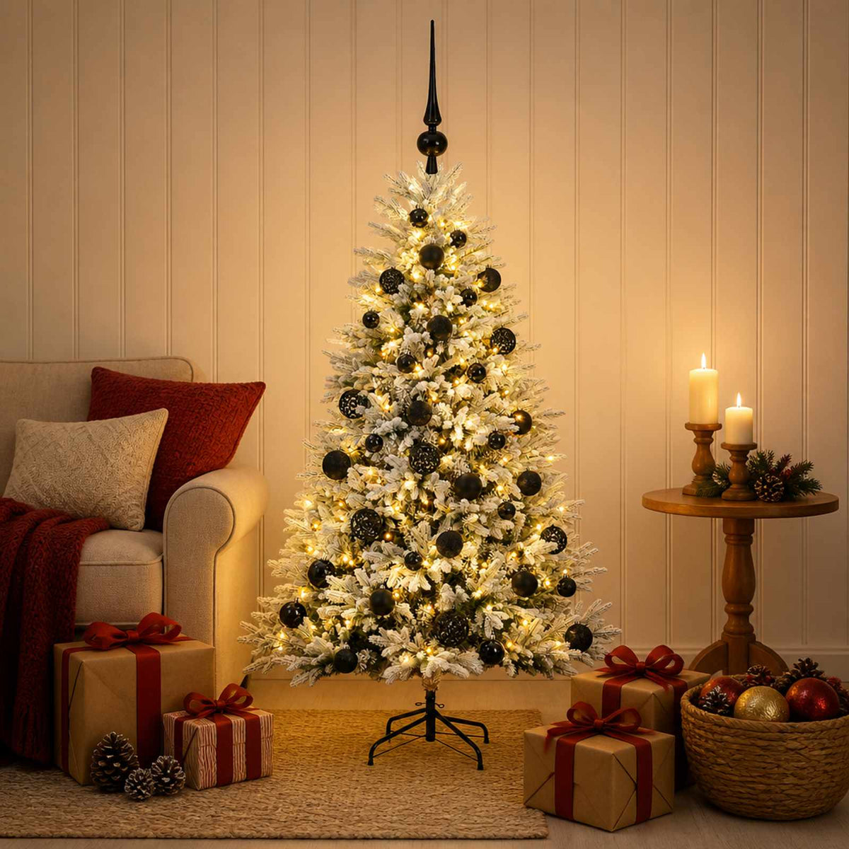 Dirbtinė Kalėdų eglutė su burbulais 120 cm 150 LED Šilta balta