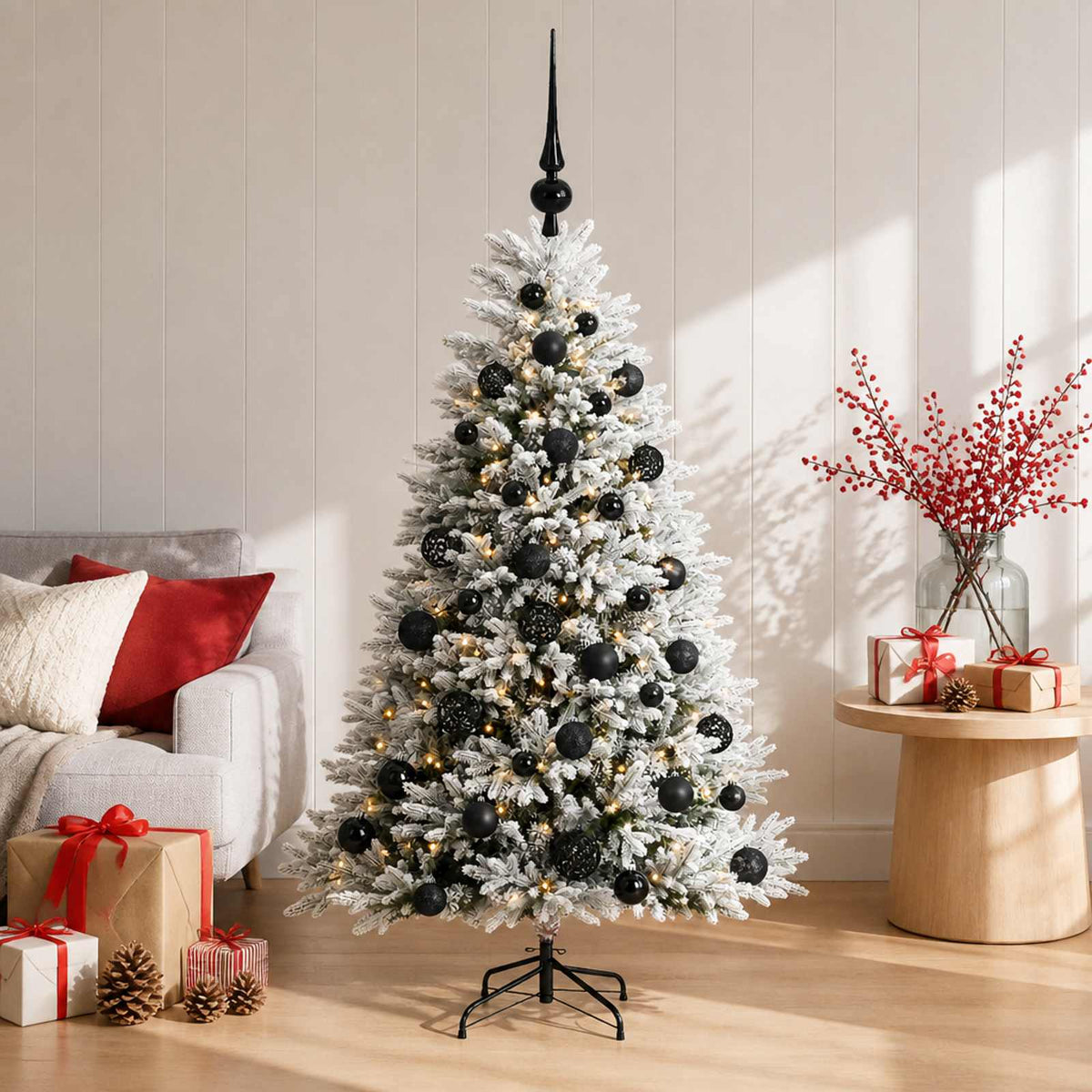 Dirbtinė Kalėdų eglutė su burbulais 120 cm 150 LED Šilta balta